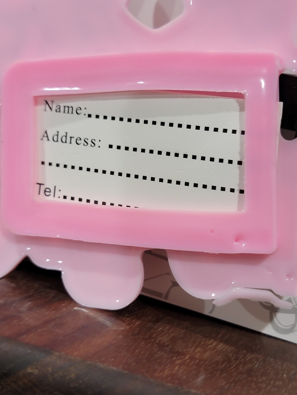 Luggage Tag "Excuse Me Not Your Bag!" Pink & White - Picture 4 of 6